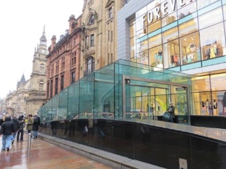 glass canopies at Glasgow Buchanan Street 