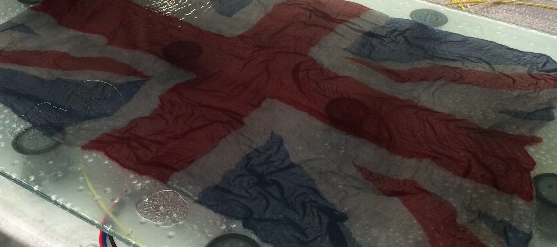 decorative glass on splash back