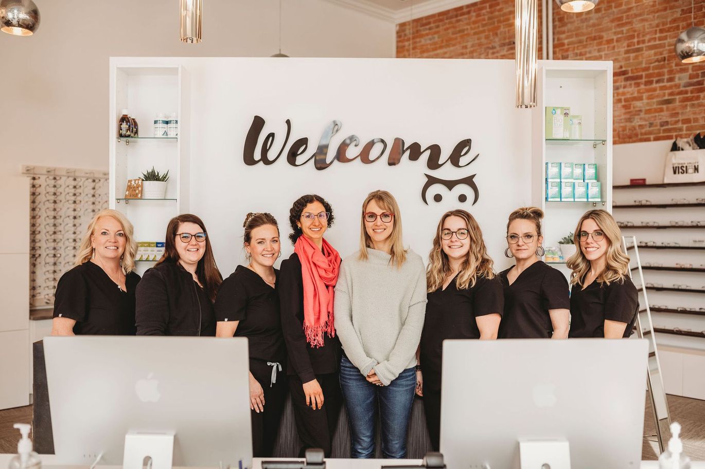 Staff group portrait in office
