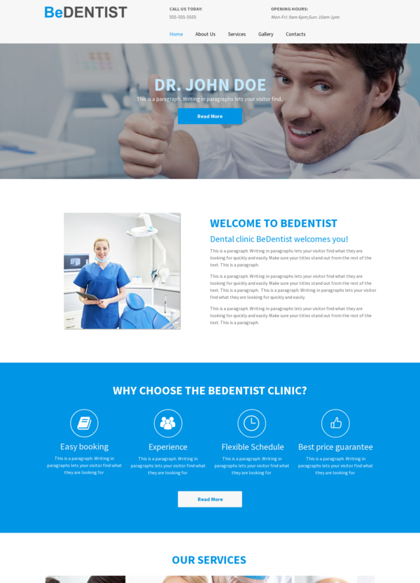 A man is giving a thumbs up in a dental office.