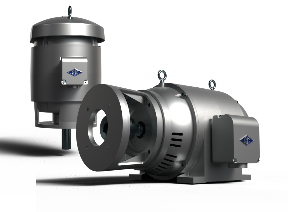 2 gray pump motors