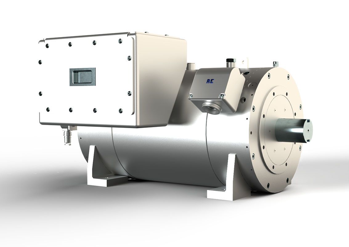 A large high speed water cooled motor.