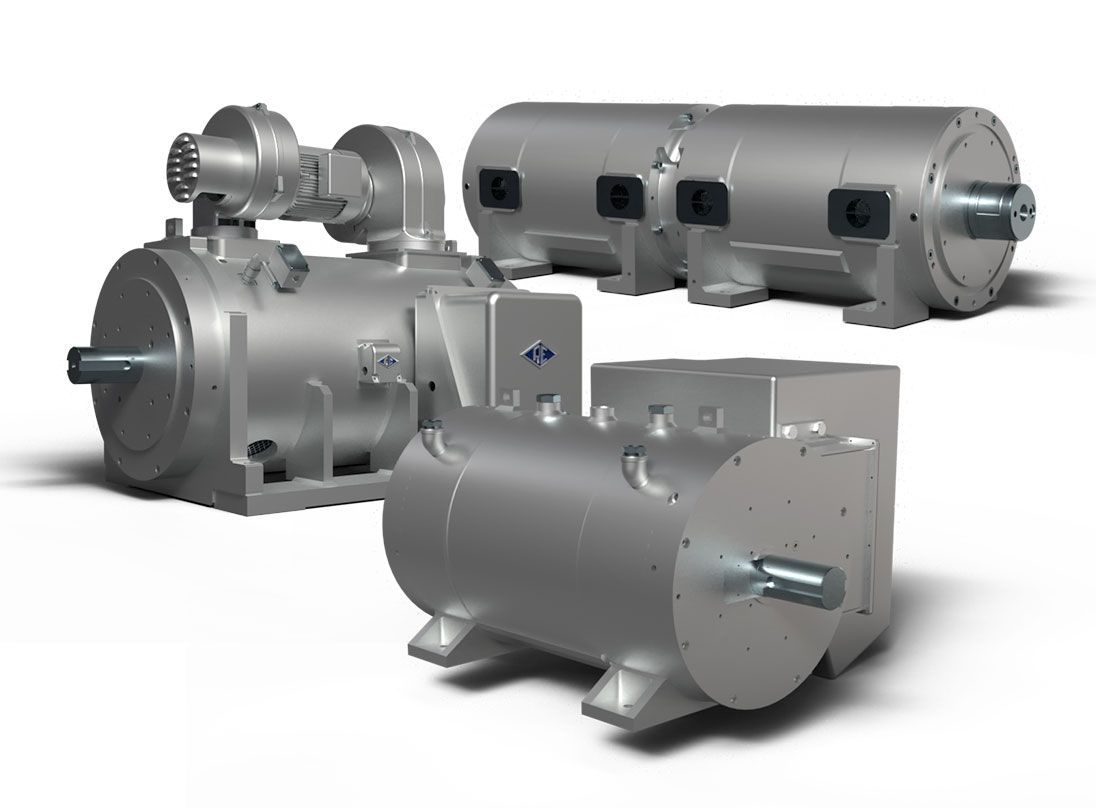 A group of motors are sitting next to each other on a white surface.