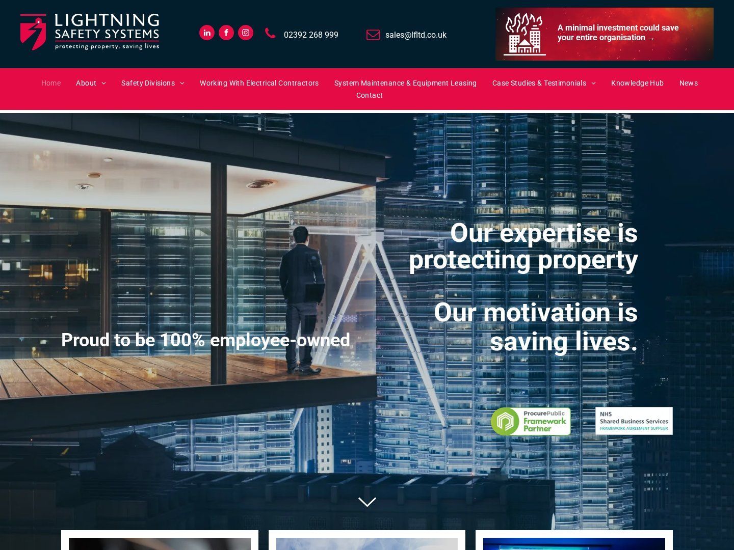 Lightning Safety Systems website after: the new site by LCM