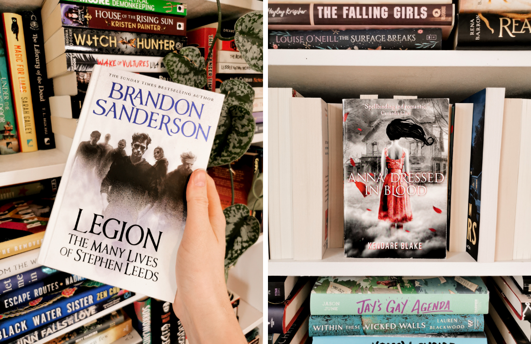 Legion and Anna Dressed In Blood beside a full bookcase by @merrowchild