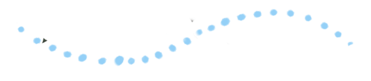 A swirl of blue dots on a white background