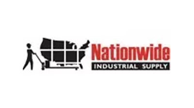 Logo: Man pulling a cart shaped like the U.S., 
