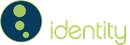 Logo with a blue circle, three green circles inside, and the word 