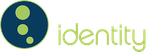 Logo with a blue circle, green circles inside, and the word 