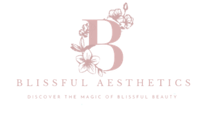 A logo for blissful aesthetics with a letter b on a white background.