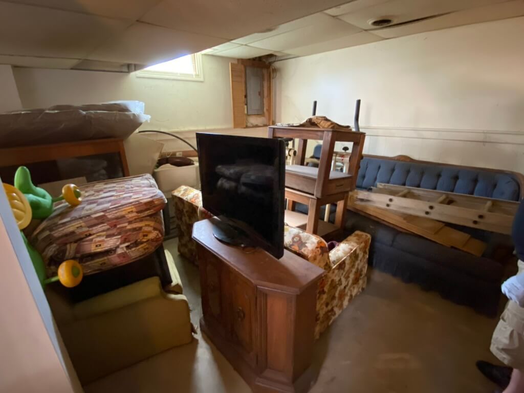 Cluttered Basement That Needs Cleanout
