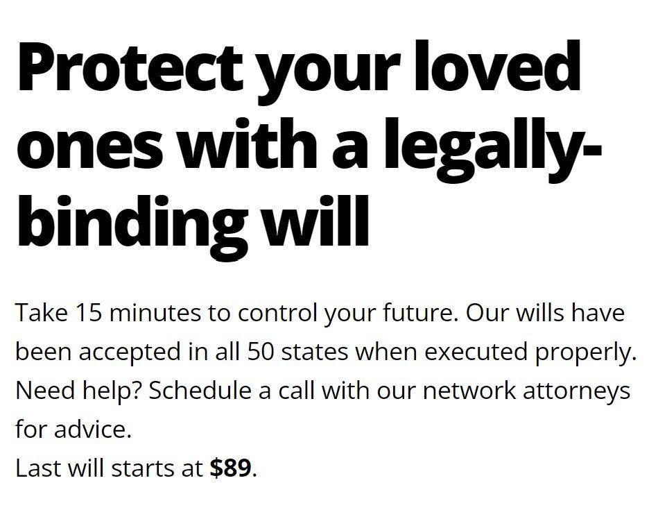 A newspaper article about protecting your loved ones with a legally binding will.
