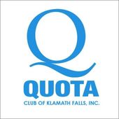 QUOTA Club of Klamath Falls, Inc. logo with blue Q and text on white background