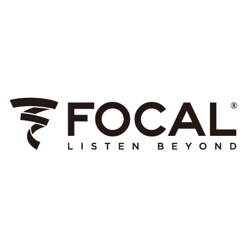 Focal logo with black stylized icon and wordmark, plus tagline “Listen Beyond” on white background