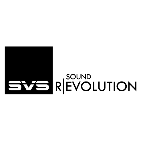 SVS Sound Revolution logo in black and white, with a black square and stylized text.