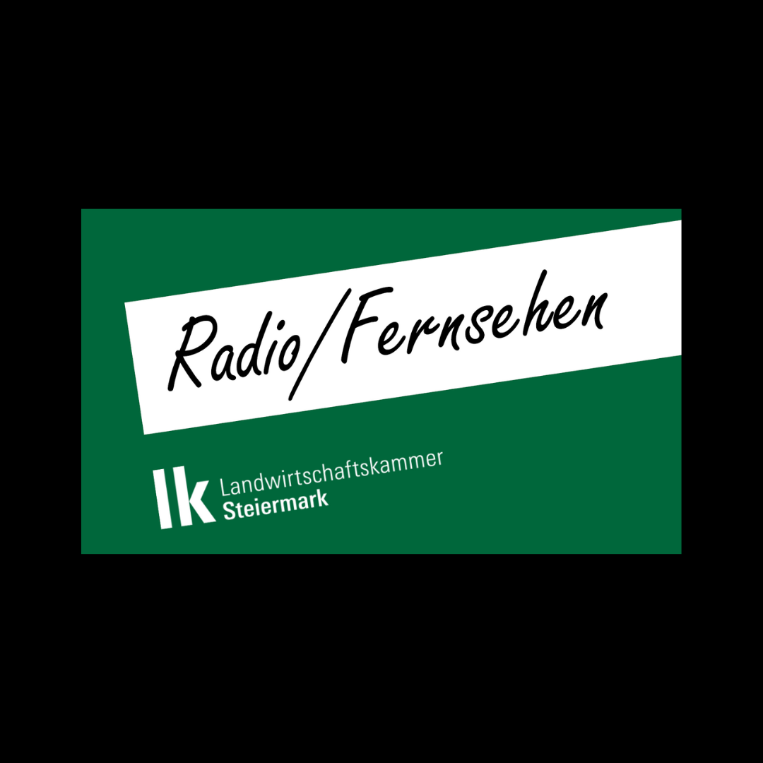 Landwirtschaftskammer Steiermark Schild mit der Aufschrift „Radio Fernsehen“