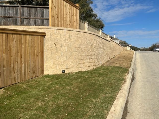 A retaining wall in San Antonio, TX by Border Construction Services