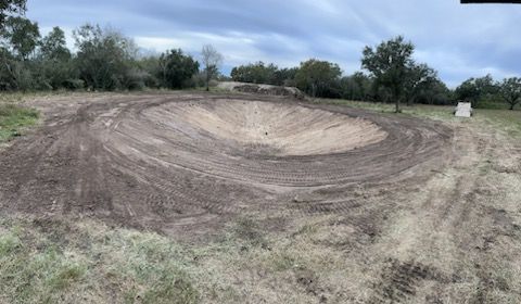 land clearing services san antonio tx A pond reclamation in San Antonio, TX by Border Construction Services