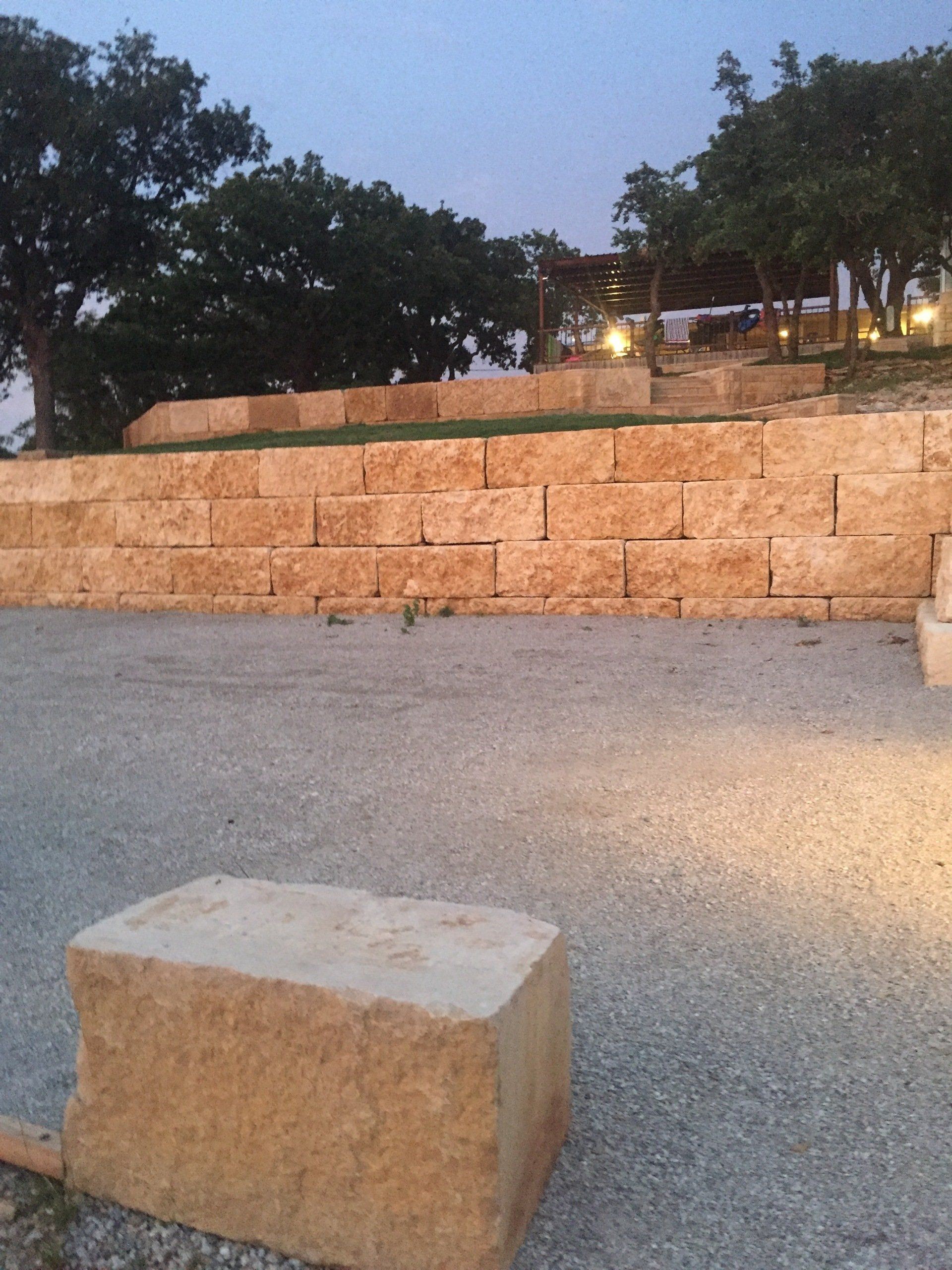 A retaining wall in Comfort, TX by Border Construction Services