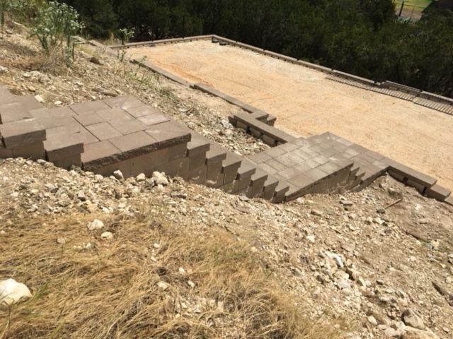 A retaining wall in San Antonio, TX by Border Construction Services