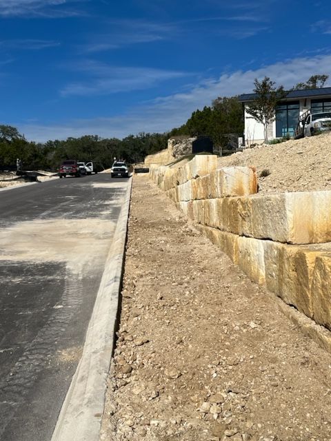 A retaining wall in San Antonio, TX by Border Construction Services