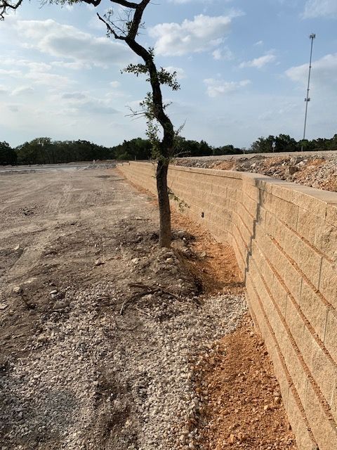 A retaining wall in San Antonio, TX by Border Construction Services