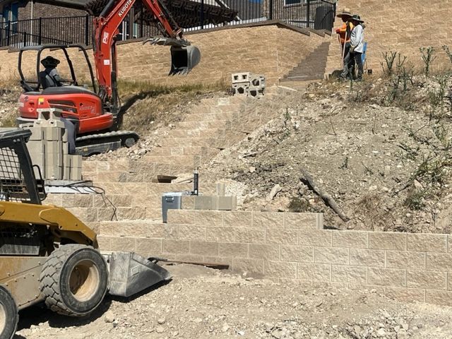 A retaining wall in San Antonio, TX by Border Construction Services