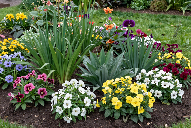 composizione di piante in un giardino progettato da Emil Garden