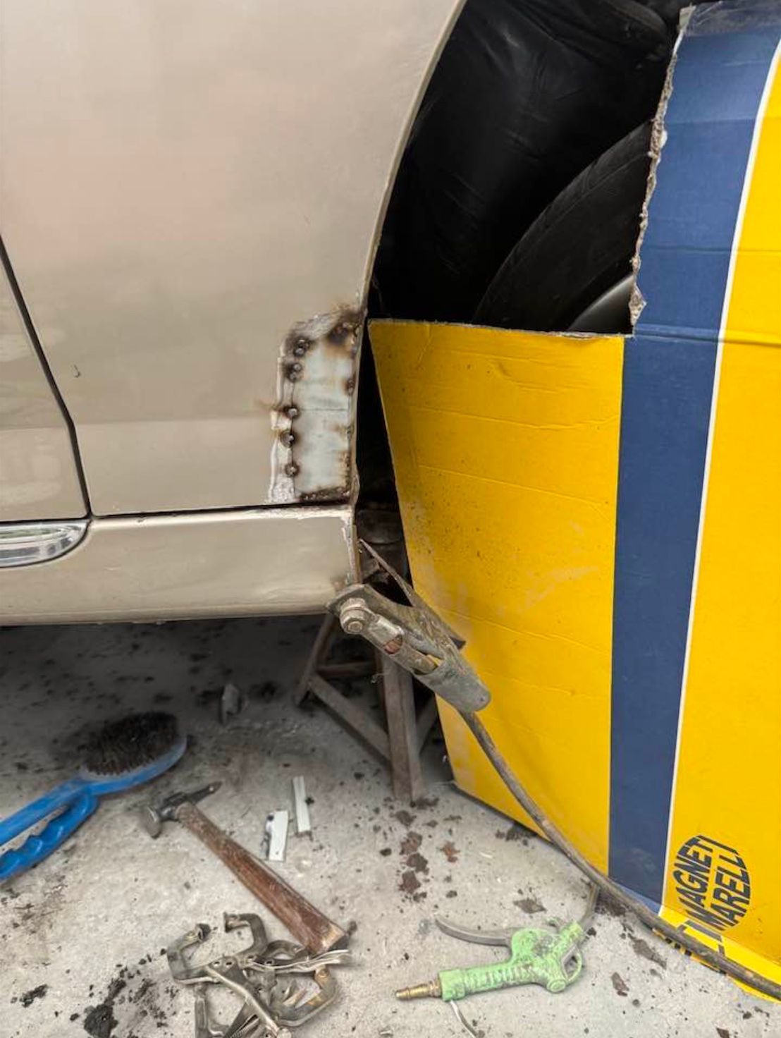 Rust on a car repaired