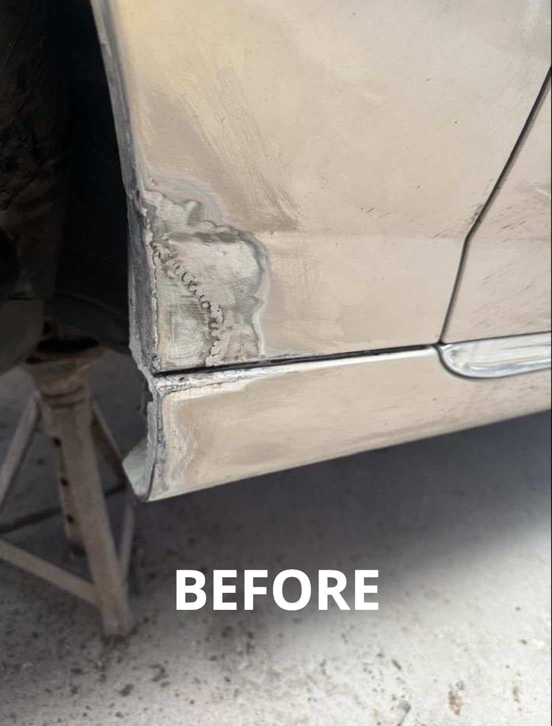 Rust on a car repaired