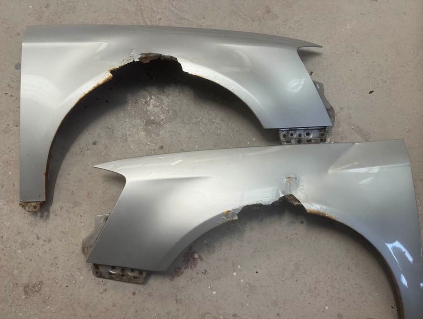 Rust on a VW passat wing.