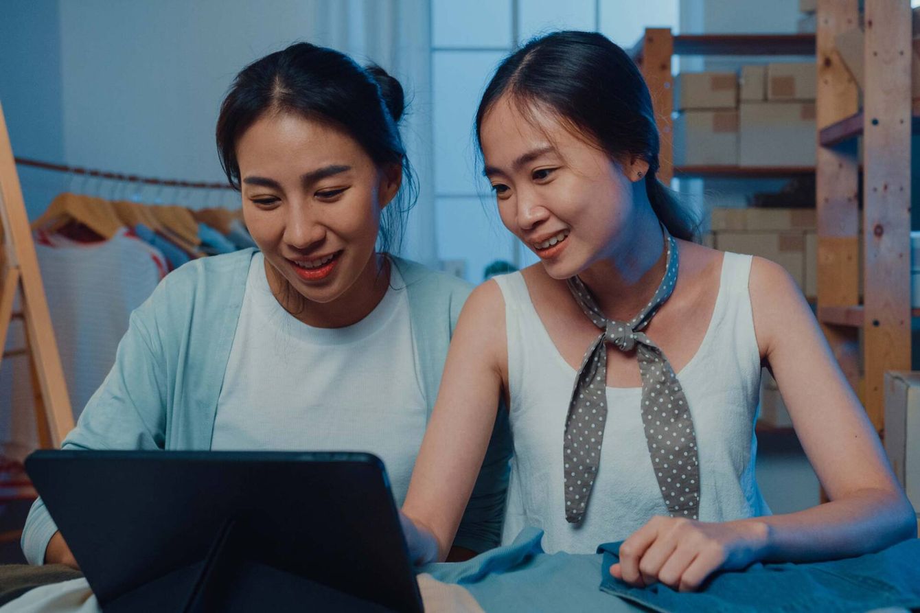 Young Asian Women on Laptop