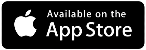 Apple logo with “Available on the App Store” text on a black badge