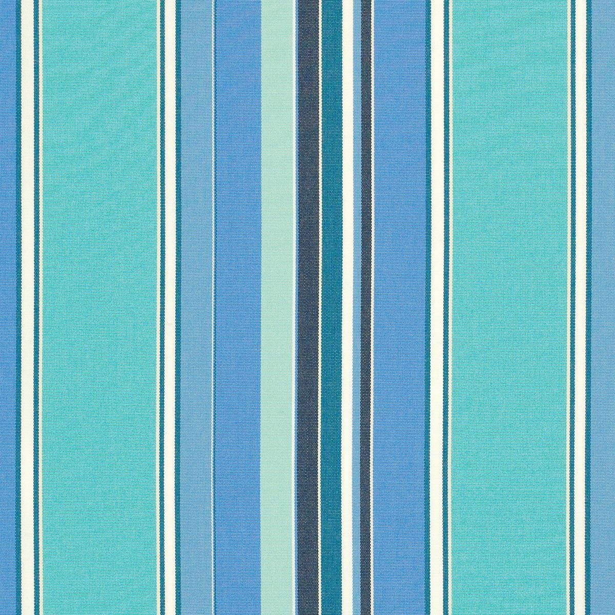 Blue, teal, and white vertical striped fabric pattern