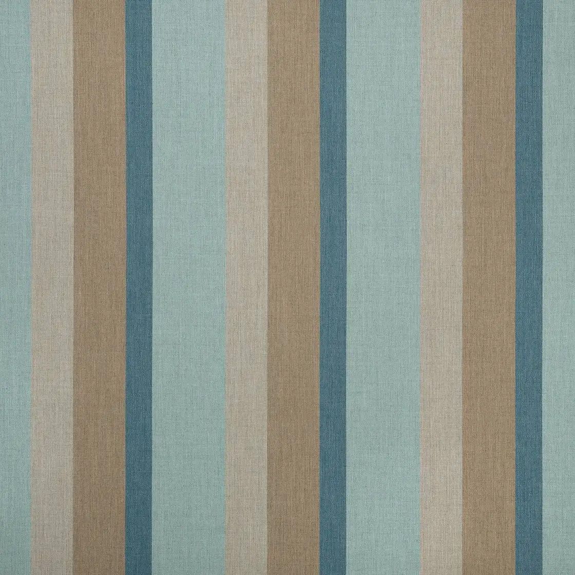 Vertical pastel stripes in blue, beige, and gray fabric pattern