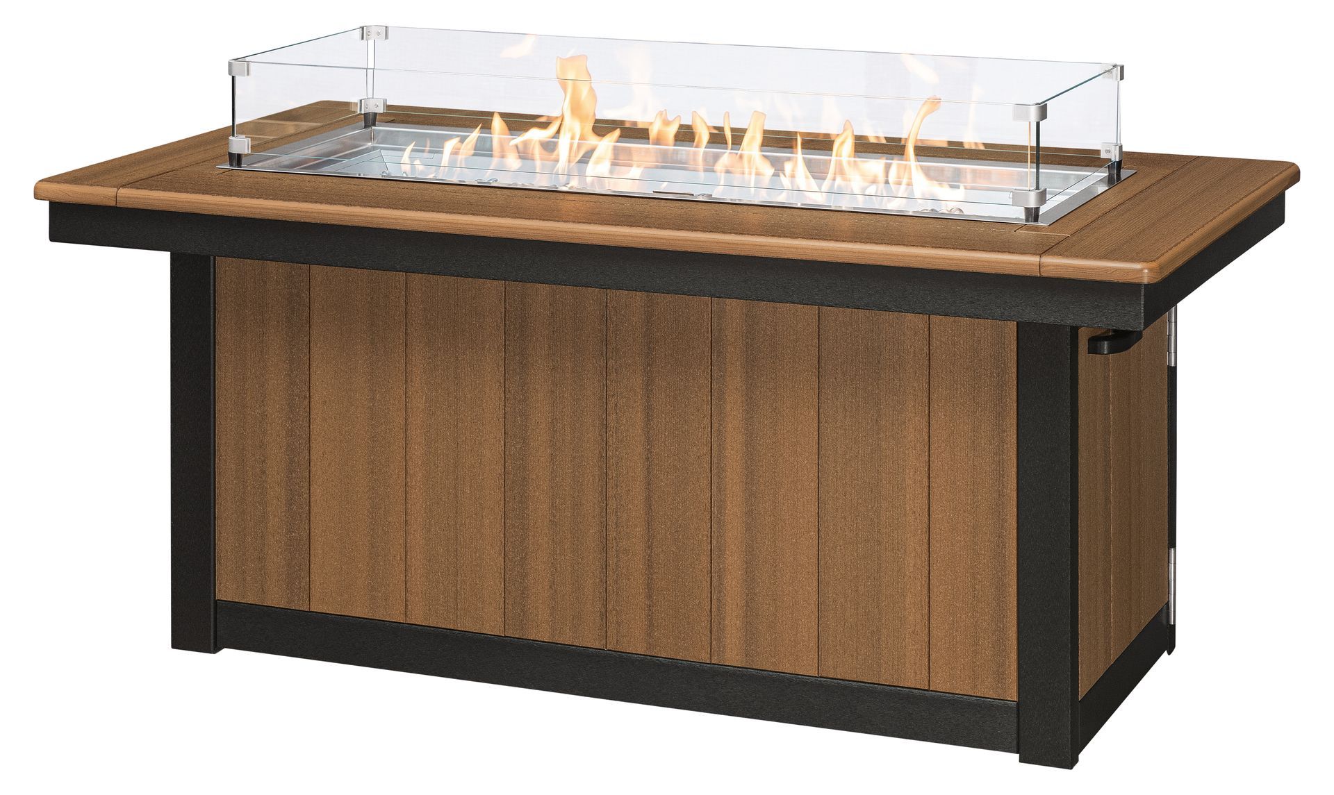 Wood-paneled fire pit