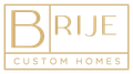 Brije Custom Homes logo in gold on a white background