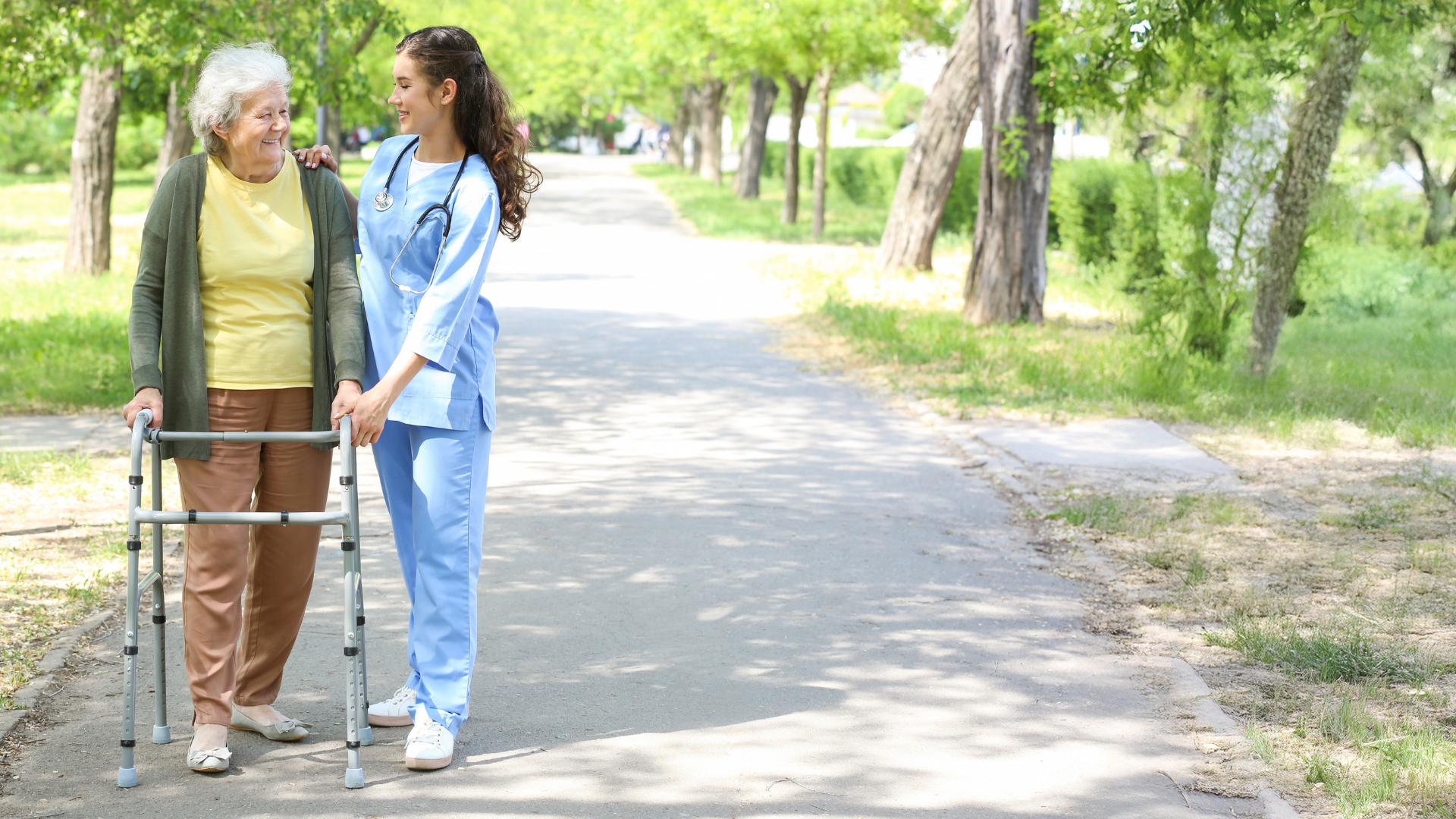 consistent in-home care services caregiver support walking