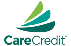 CareCredit logo with teal and green swoosh shapes above the brand name