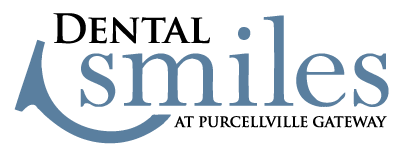 Dental Smiles at Purcellville Gateway logo in blue and gray