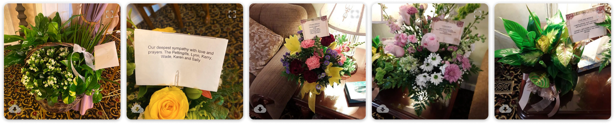 Collage of potted flowers and greenery with a handwritten note in a wicker basket. Collage of potted flowers and greenery with a handwritten note in a wicker basket.