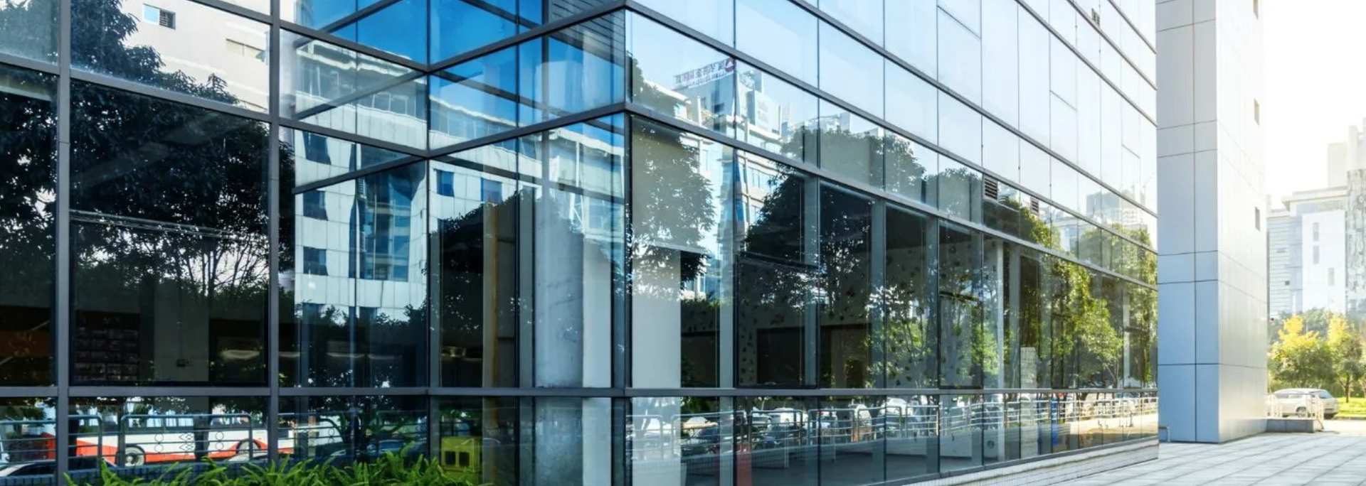 Picture of a glass wall. Picture of a glass wall.
