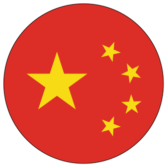 Red flag with one large yellow star and four smaller yellow stars, China's national flag.