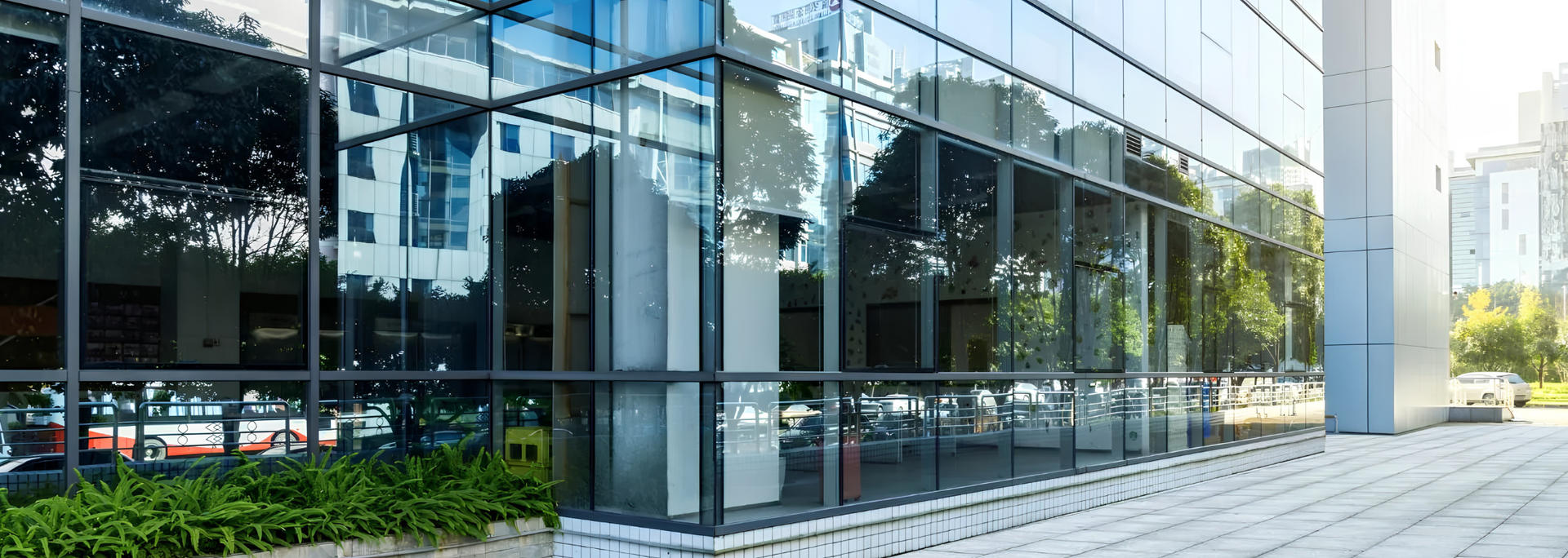 Picture of a glass wall. Picture of a glass wall.