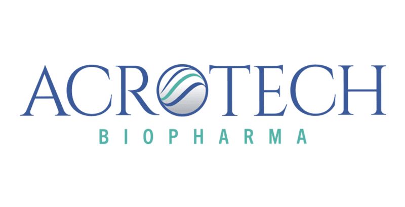 Acrotech biopharma logo on a white background