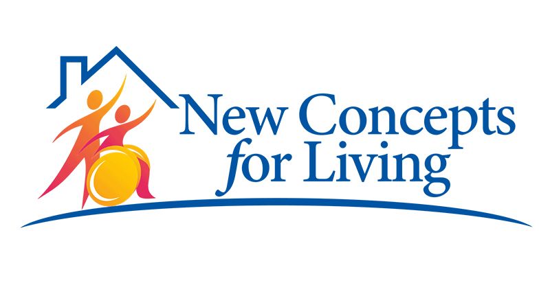 A logo for new concepts for living with two people in a wheelchair.