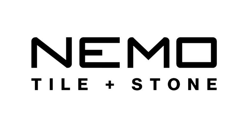 A black and white logo for nemo tile and stone.