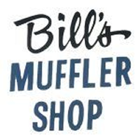 Bill's Muffler Shop logo in black and blue text on a white background