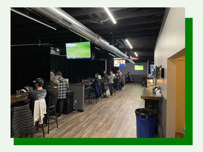 Adults Watching Golf — Moorhead, MN — The Clubhouse Indoor Golf Lounge Adults Watching Golf — Moorhead, MN — The Clubhouse Indoor Golf Lounge