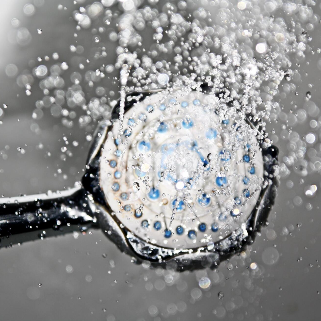 Shower water falling